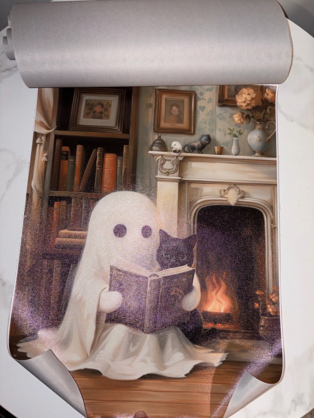 Whimsical White Ghost Wall Art Print - Home Wall Decor